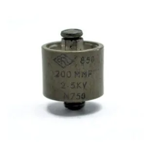 CAPACITOR 200pF 2.5KV CRL 850 CERÃMICO DE ALTO VOLTAJE .0002UF 2500 VOLTIOS