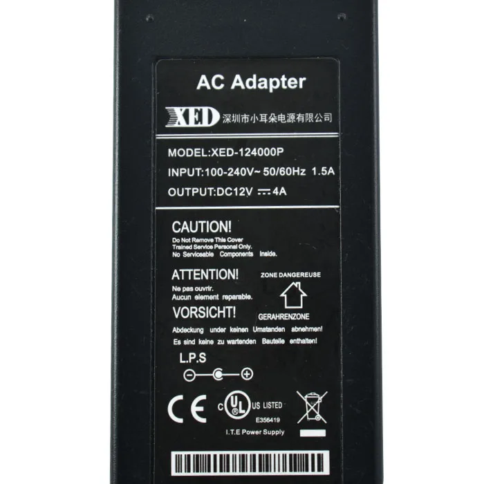 Adaptador de Pared 12V 4A | š¡ï¸ Fuente 48W Certificada XED-124000P - Imagen 2