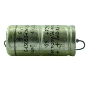 CAPACITOR AXIAL 16 MFD 500 VDC SIEMENS B43050-C5166T