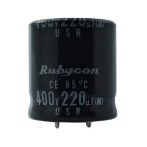 CAPACITOR ELECTROLÃTICO 220 MFD 400 VDC RUBYCON