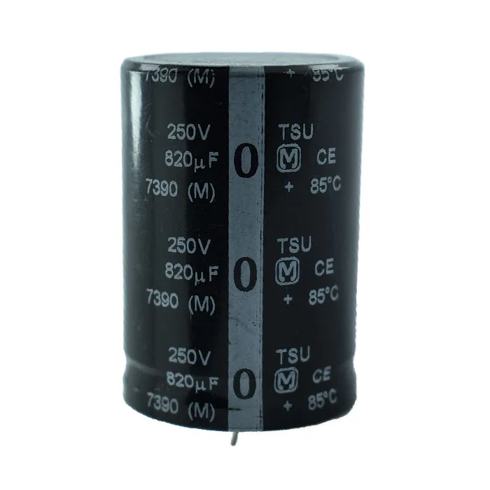 CAPACITOR ELECTROLITICO 820 MFD 250 VDC CONDENSADOR RADIAL TSU ELECTROLYTIC CAPACITOR 820UF 250 VDC