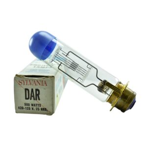 Lámpara de proyección Sylvania DAR 500W 120V con base P28s y caja original.