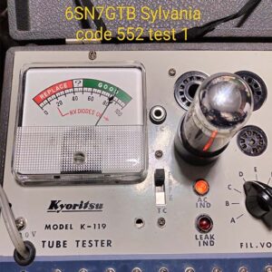 6SN7GTB SYLVANIA CODE 552C TEST 1