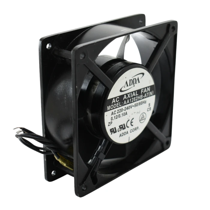 Etiqueta blanca ADDA AC Axial Fan Model AA1282HB-AT 220-240V.
