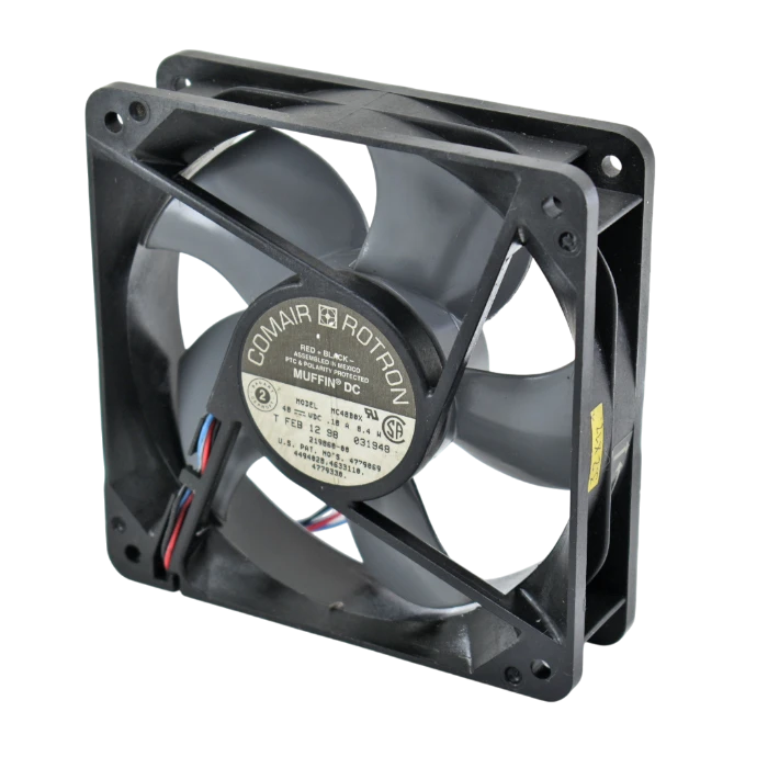Etiqueta negra Comair Rotron Muffin DC Model MC48B8X 48V 0.18A.