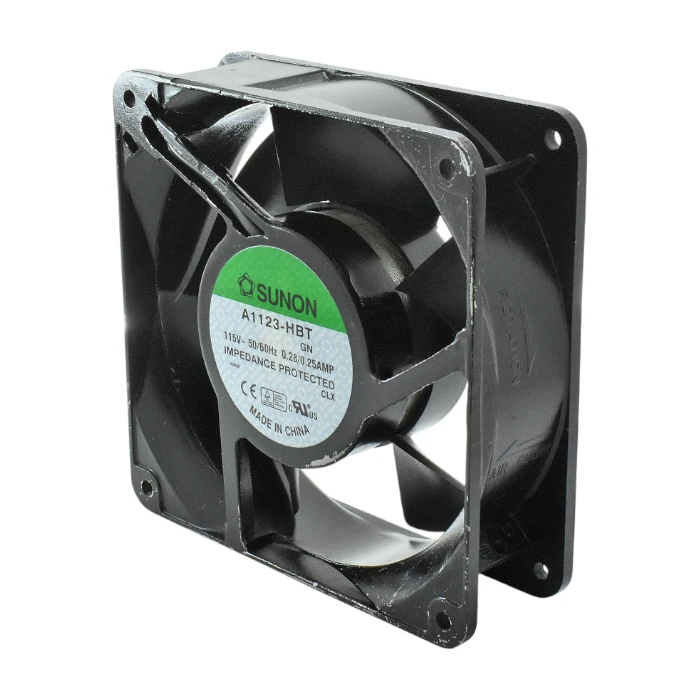 Etiqueta verde Sunon A1123-HBT GN 115V 0.28A Impedance Protected.