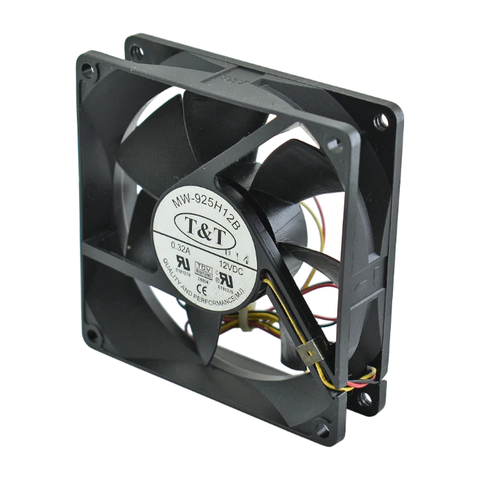 Ventilador T&T MW-925H12B 92mm 0.32A de alta velocidad con 3 cables.